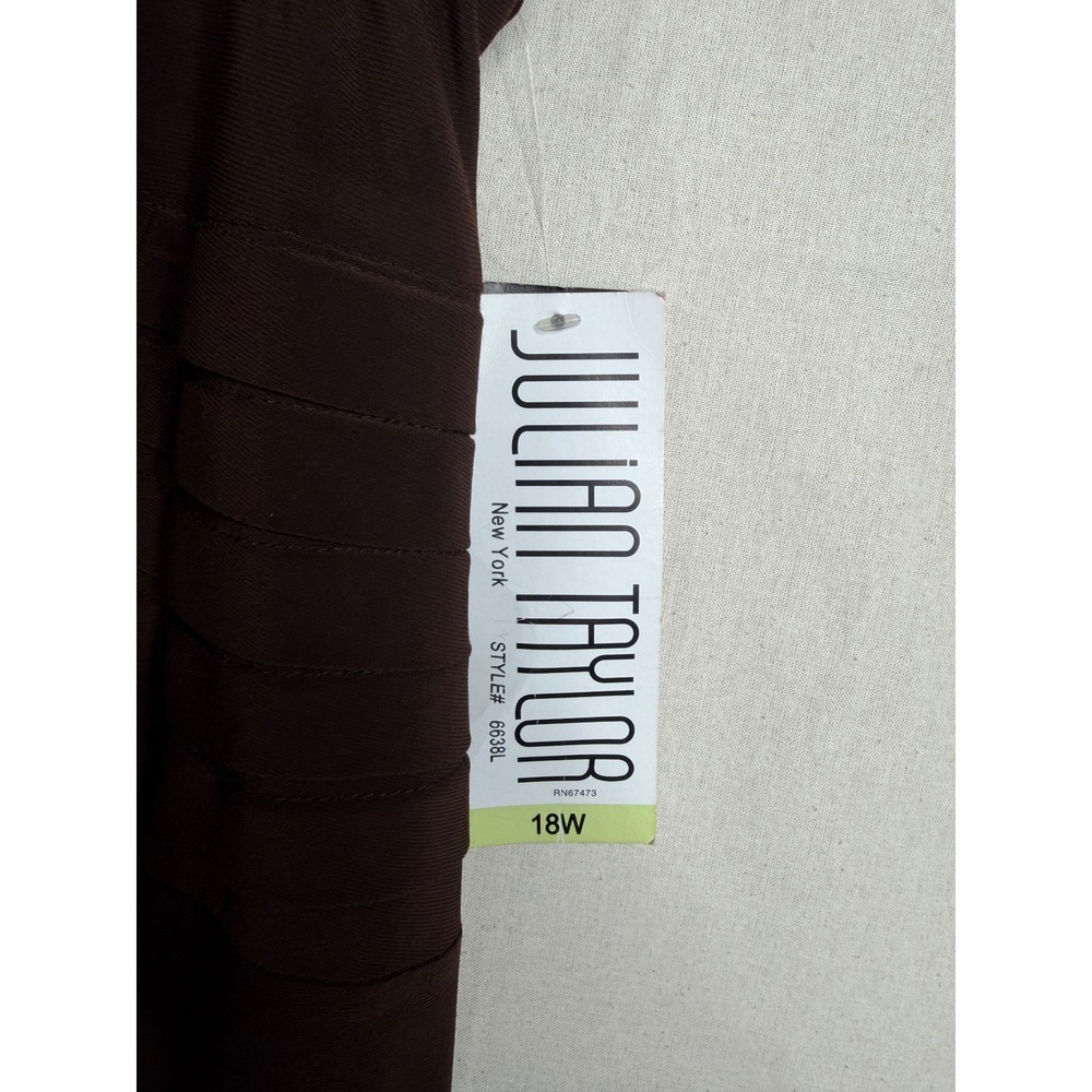 New Julian Taylor‎ Sleeveless Dress size 18W Brown - Picture 3 of 6